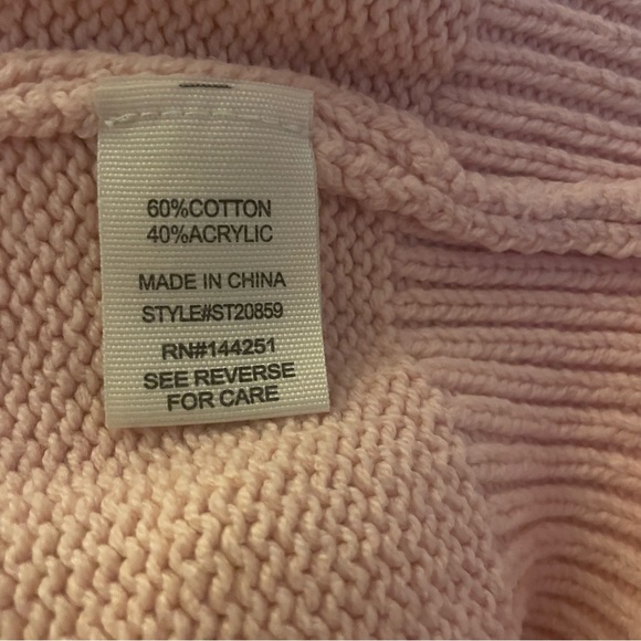 NEW Sexy Cozy Jessica Simpson Pink Cropped Heart Sweater Cardigan - Size L - Picture 7 of 7